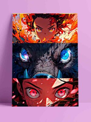 Cuadro Aluminio Demon Slayer – Tanjiro, Inousuke y Nezuko –