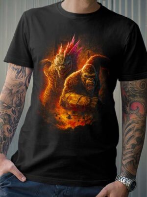 Polera Godzilla y King Kong